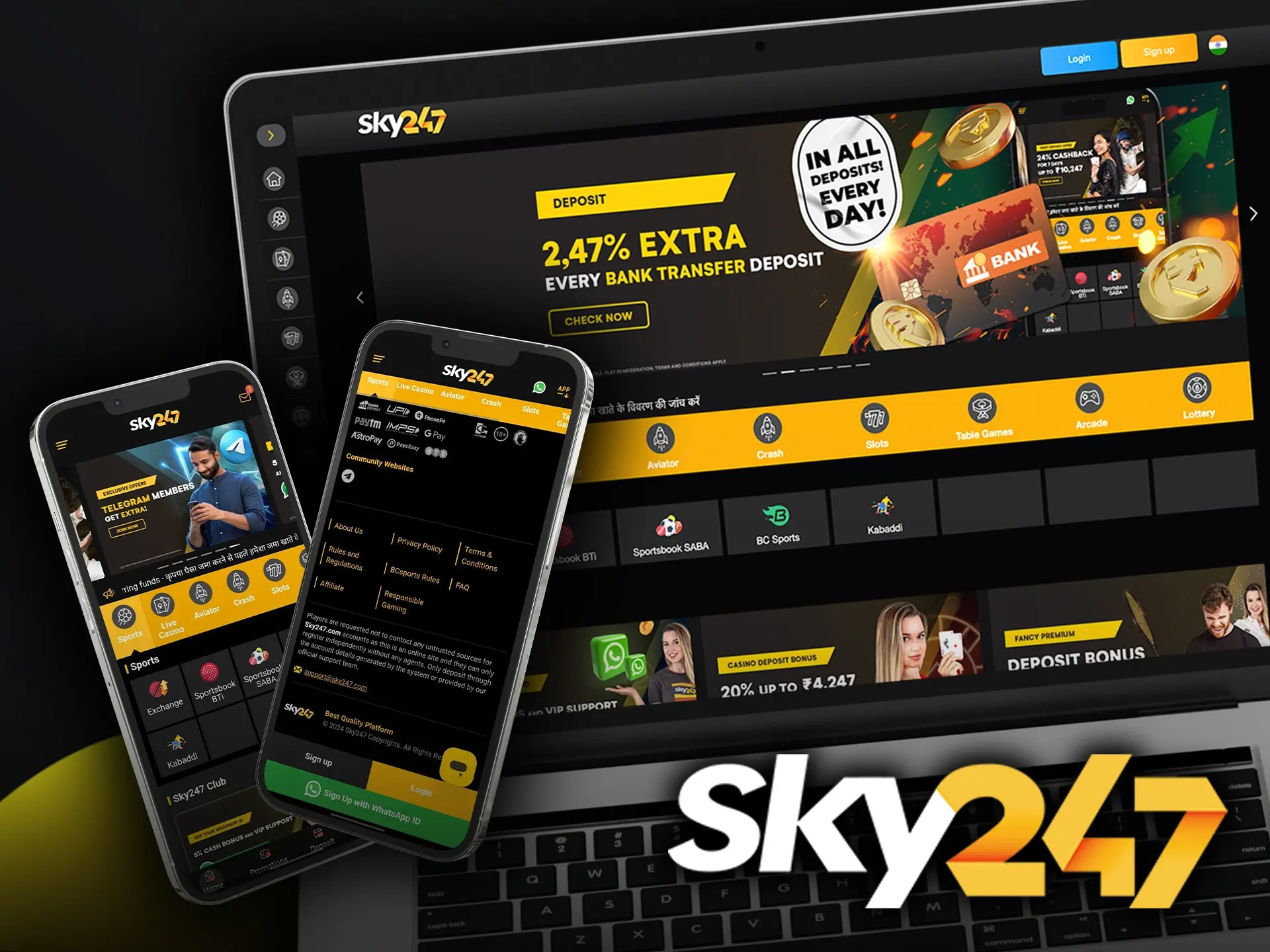 Sky247 is a fully licensed casino that guarantees you stable payouts and confidence.