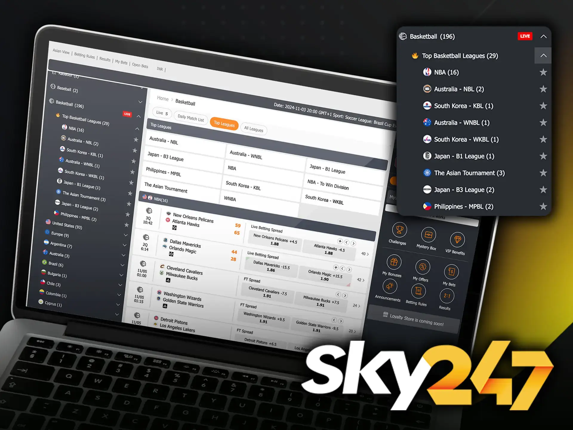 Analyse basketball matches and don't forget to make your predictions at Sky247 bookmaker.