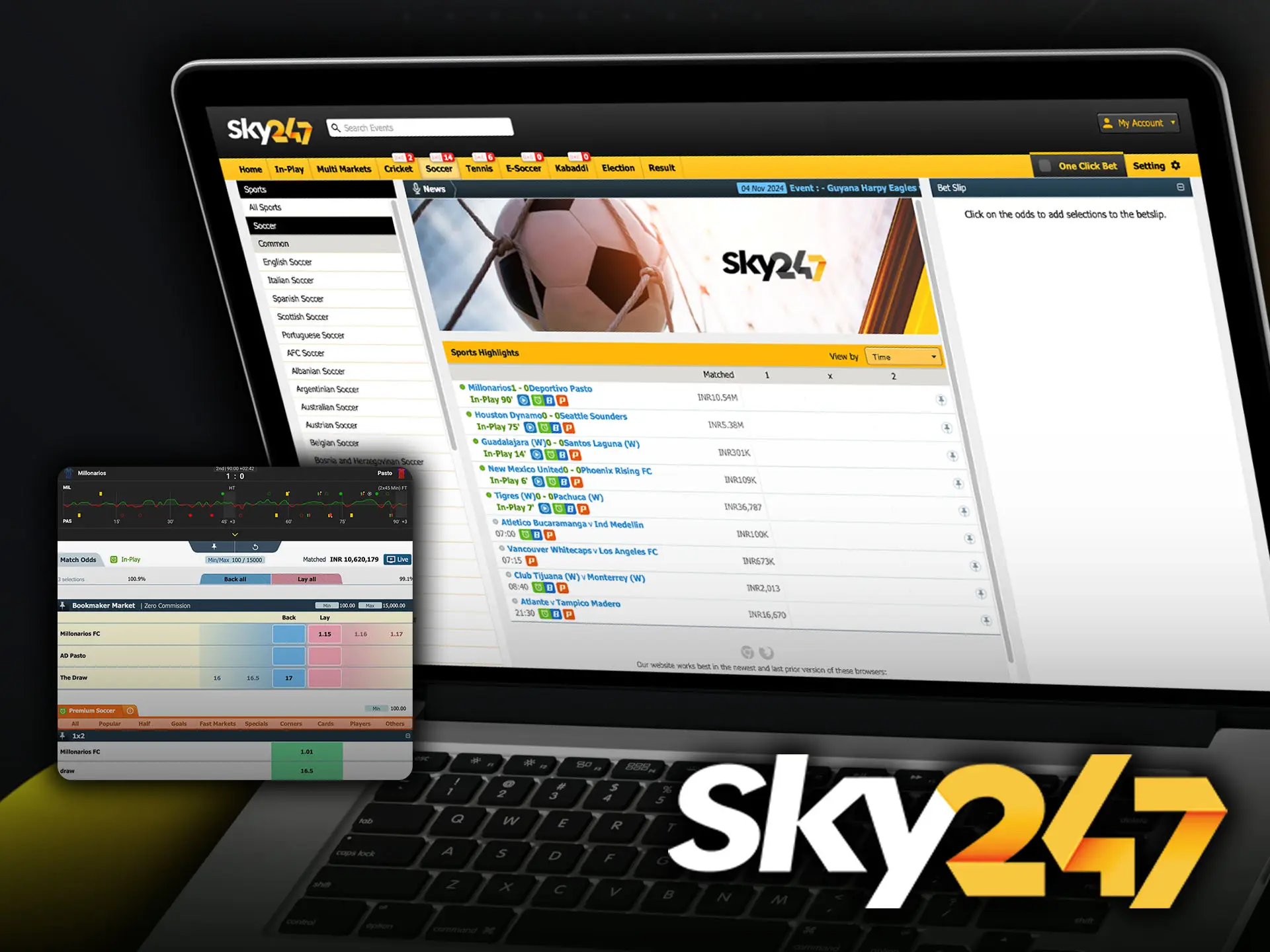 Use your knowledge and experience to make football predictions at Sky247 bookmaker.