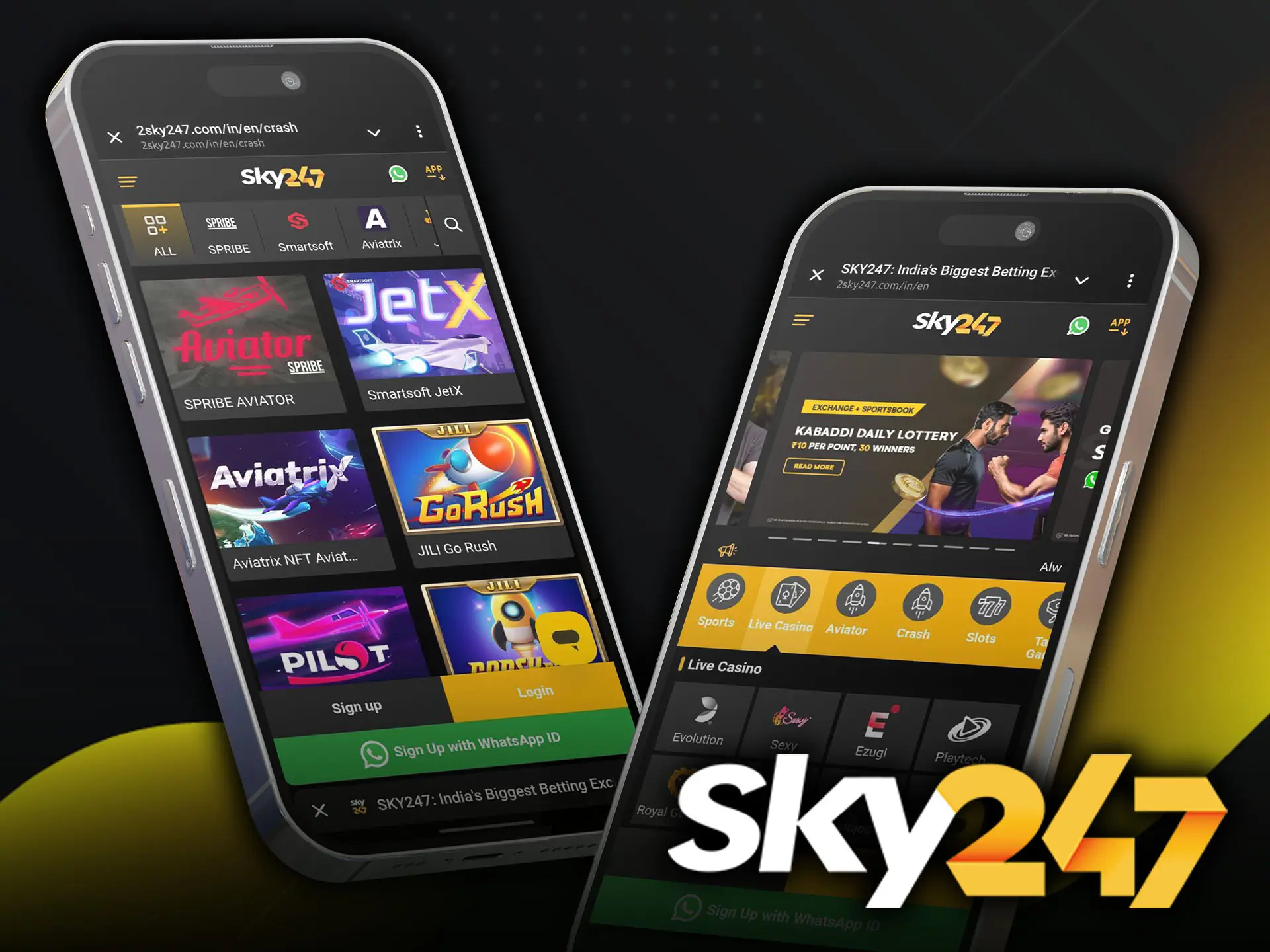 The mobile version of the Sky247 website is great to use and has an intuitive interface.