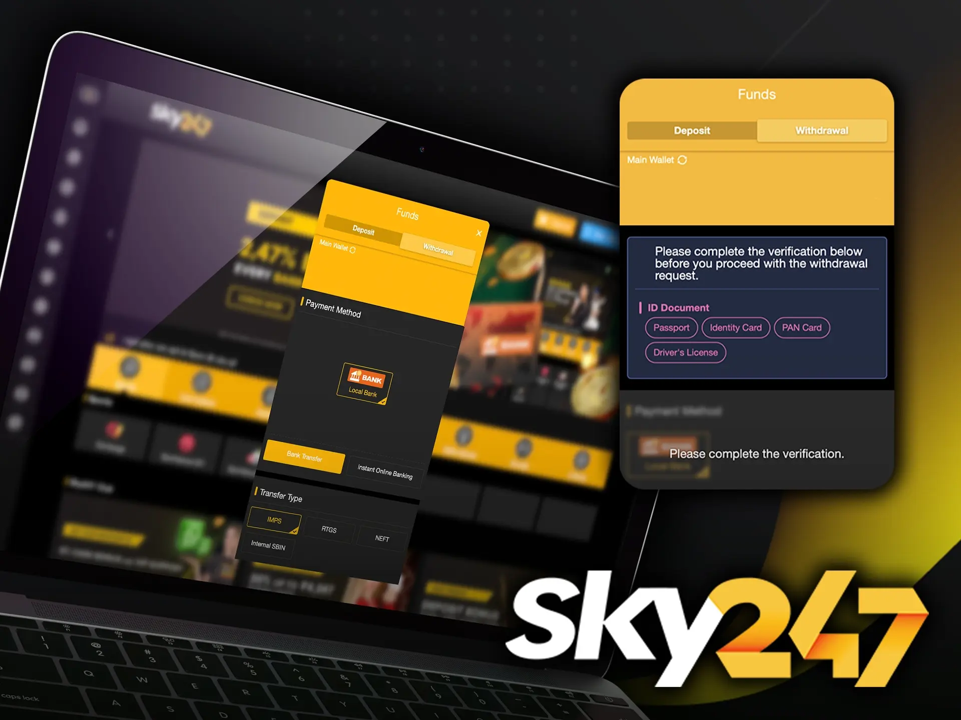 Carefully study the main provisions on withdrawing funds from Sky247 Casino.